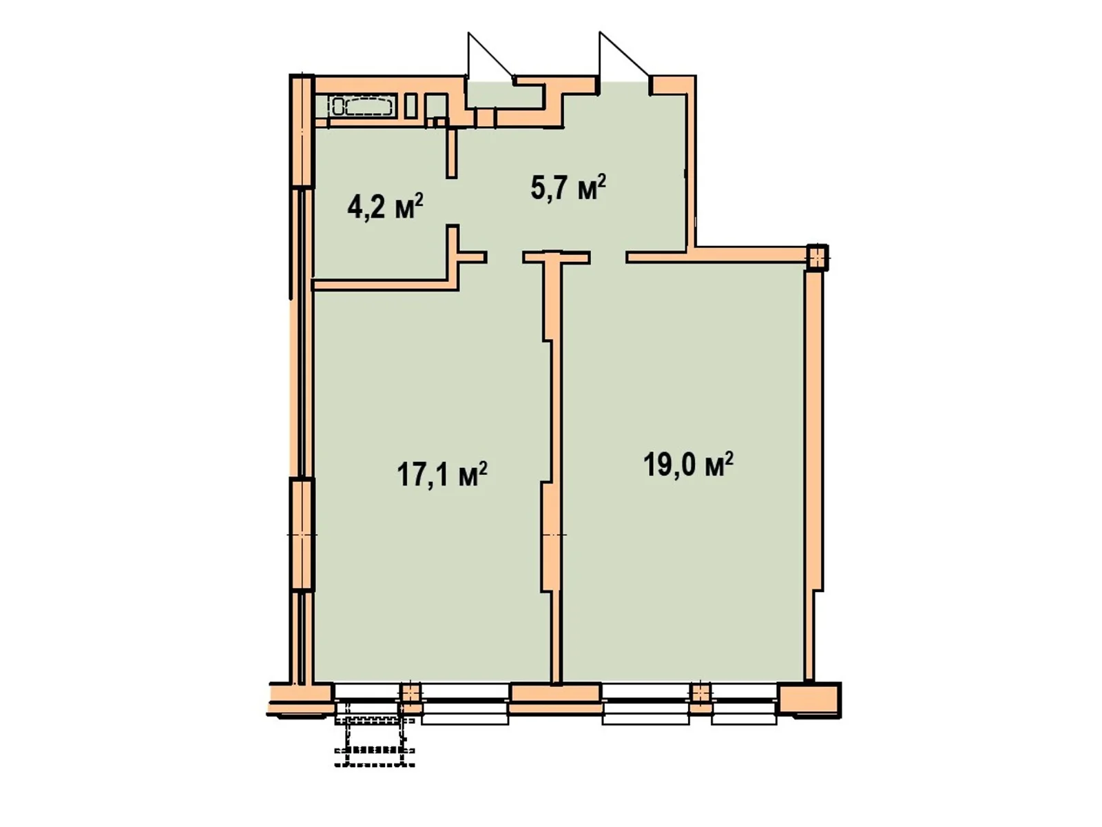 Продається 1-кімнатна квартира 46 кв. м у Броварах, пров. Івана Сокура, 1 - фото 1