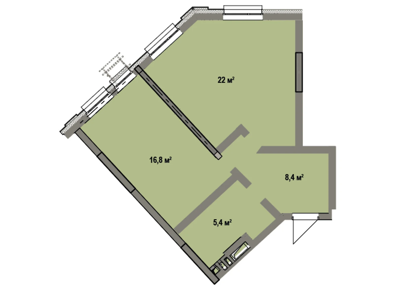 Продається 1-кімнатна квартира 52.6 кв. м у Броварах, пров. Івана Сокура, 1 - фото 1