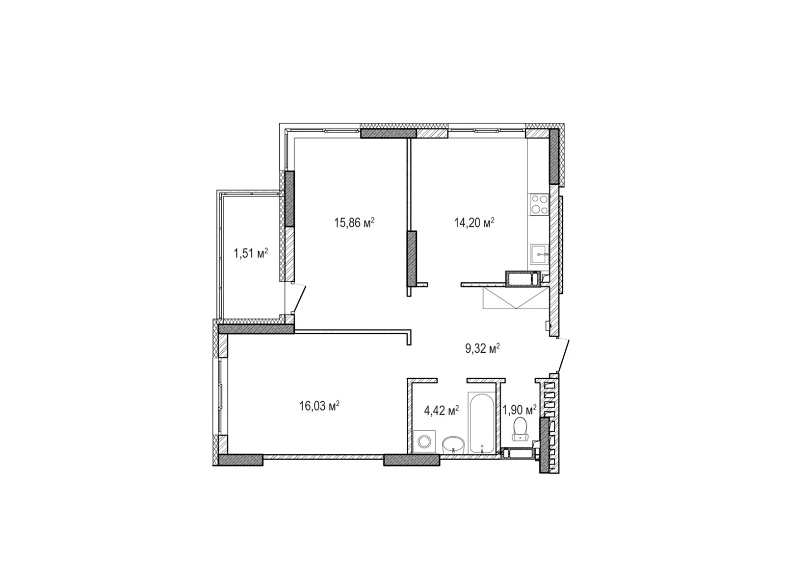 Продается 2-комнатная квартира 63.83 кв. м в Броварах, ул. Симоненко - фото 1