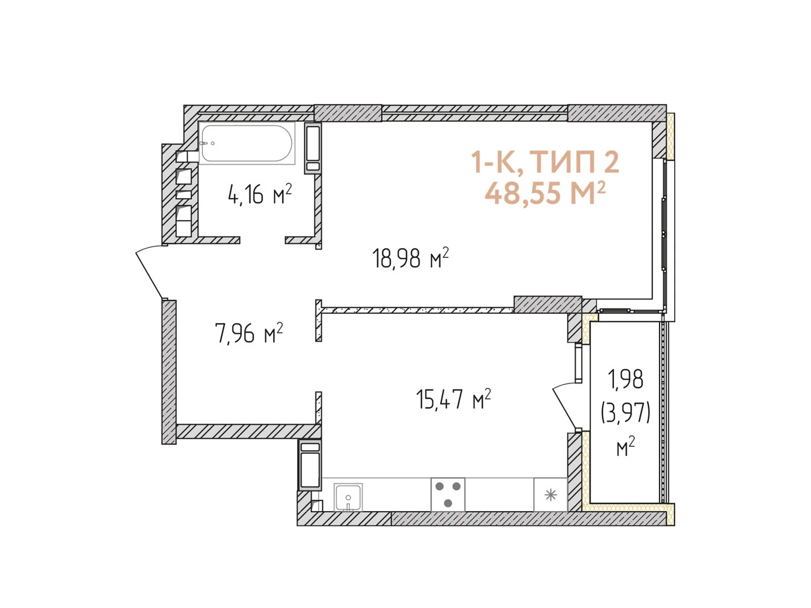 Продається 1-кімнатна квартира 48.3 кв. м у Броварах, вул. Соборна, 25 - фото 1