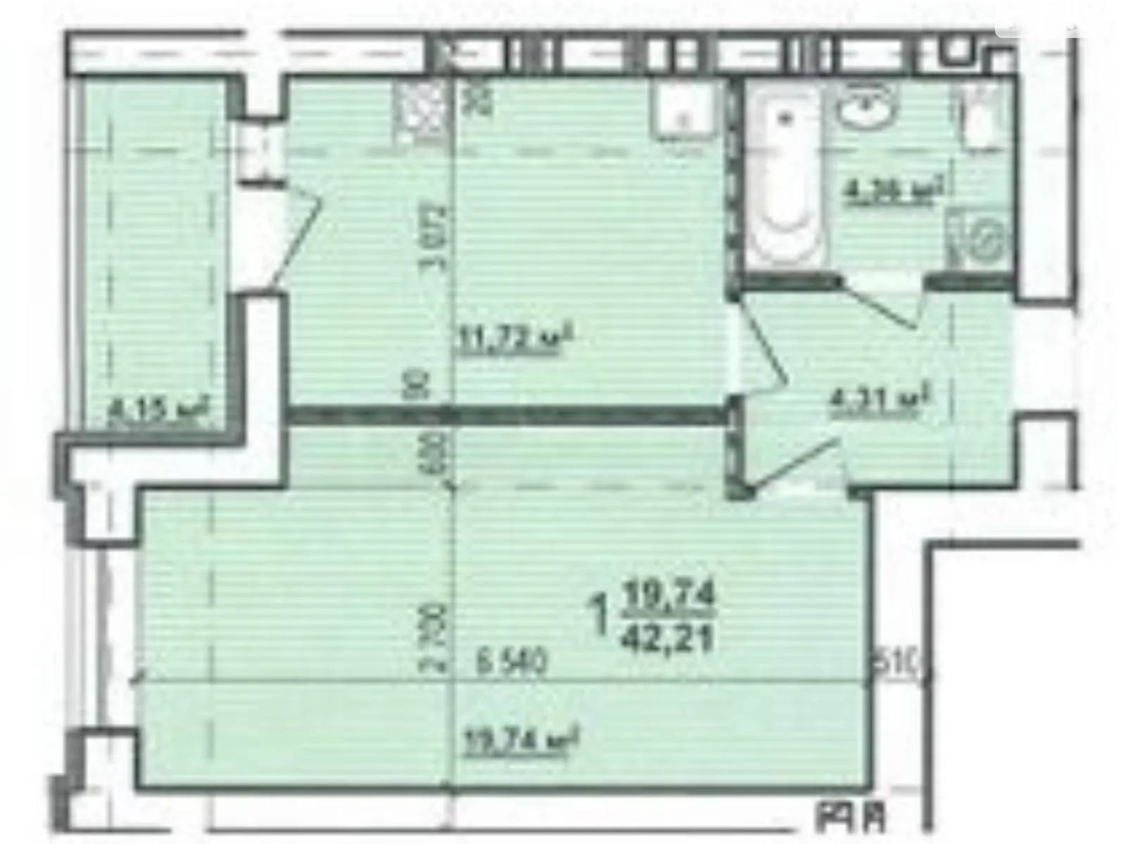 Продается 1-комнатная квартира 42.21 кв. м в Харькове, просп. Героев Харькова(Московский), 270Б - фото 1