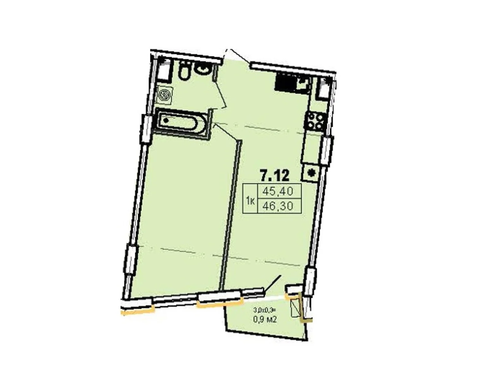 Продается 1-комнатная квартира 46.3 кв. м в Одессе, ул. Чубаевская, 1 - фото 1