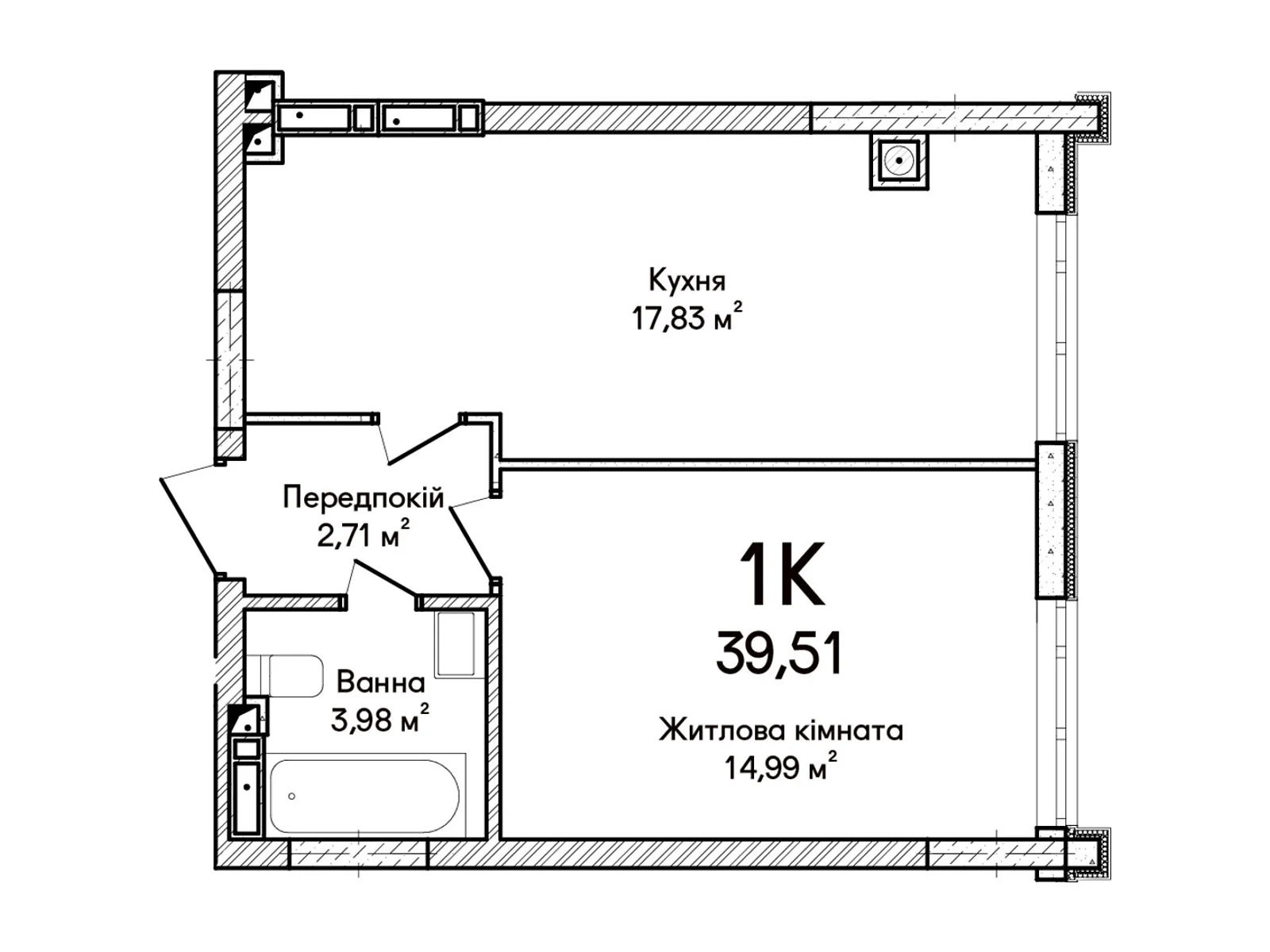 Продається 1-кімнатна квартира 37 кв. м у Ірпені, вул. Ольги Кобилянської(Достоєвського) - фото 1