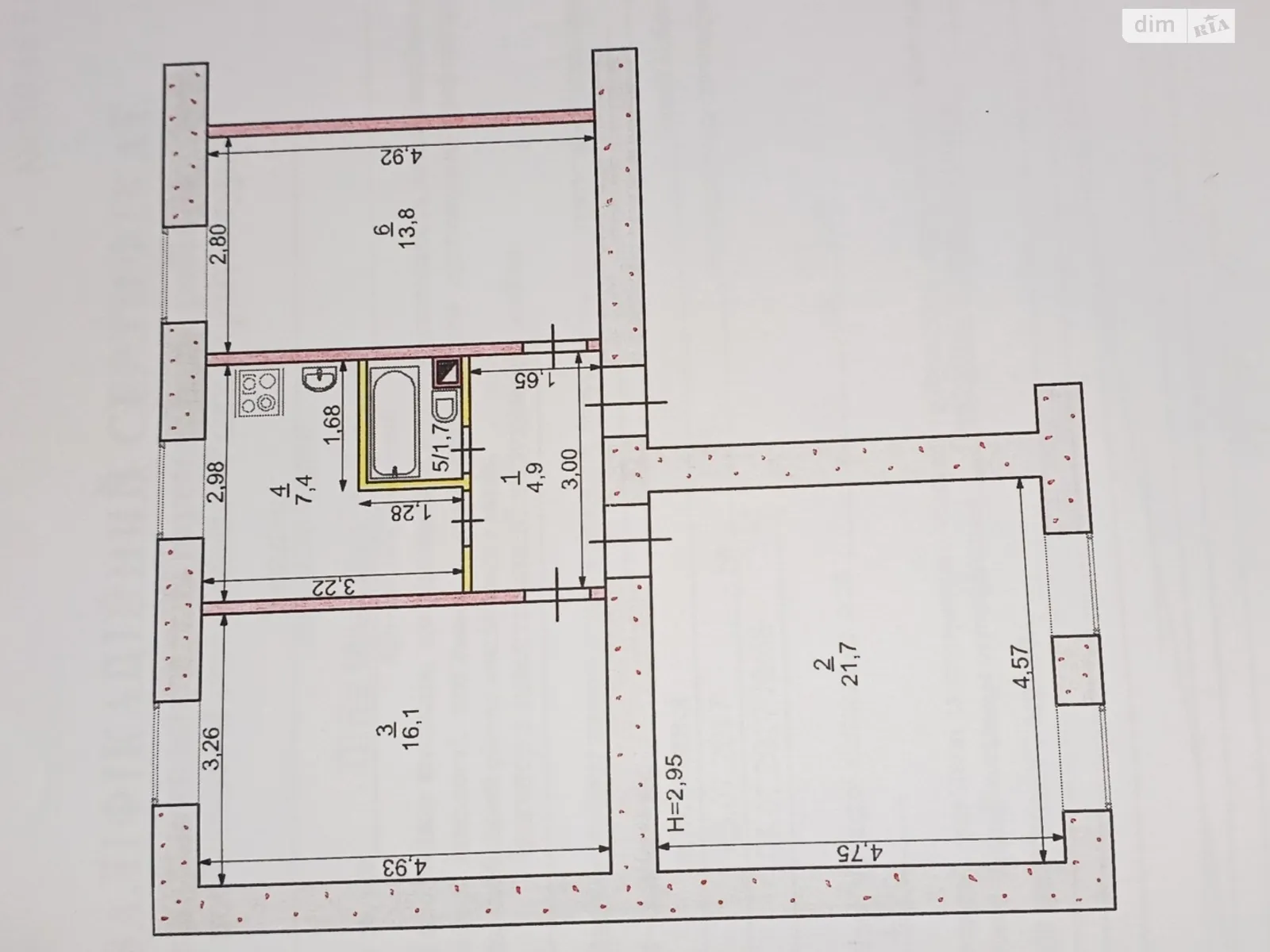 Продается 3-комнатная квартира 65.6 кв. м в Кривом Роге - фото 2