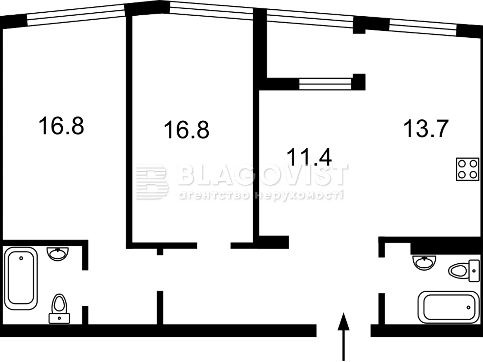 Продається 3-кімнатна квартира 82.3 кв. м у Києві, вул. Шолуденка, 30 - фото 1