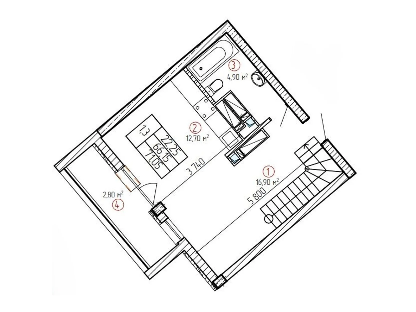 Продается 3-комнатная квартира 71.05 кв. м в Киеве, ул. Новополевая, 2 - фото 1