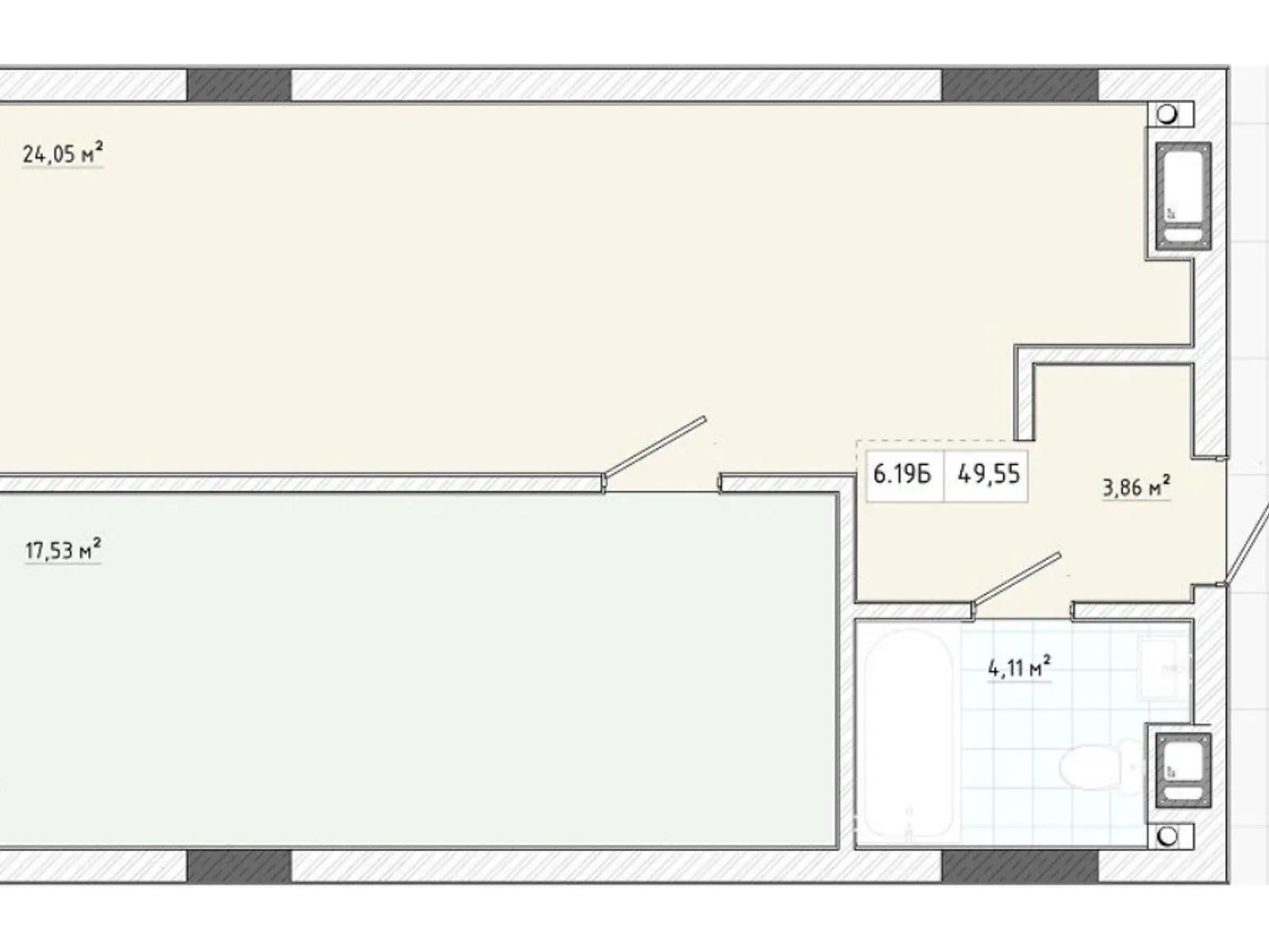 Продается 1-комнатная квартира 49.55 кв. м в Сокольниках, ул. Трускавецкая - фото 1