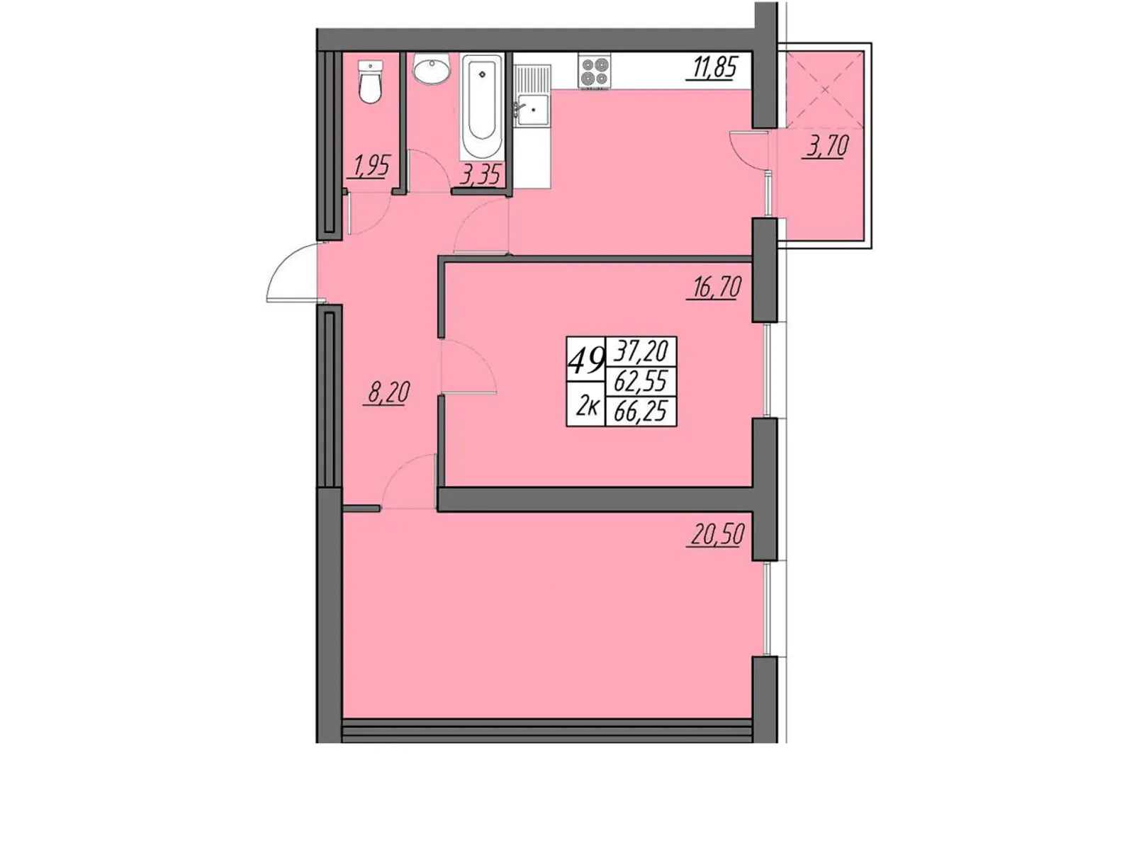 3-кімнатна квартира 75 кв. м у Тернополі, район вулиці Корольова - фото 1