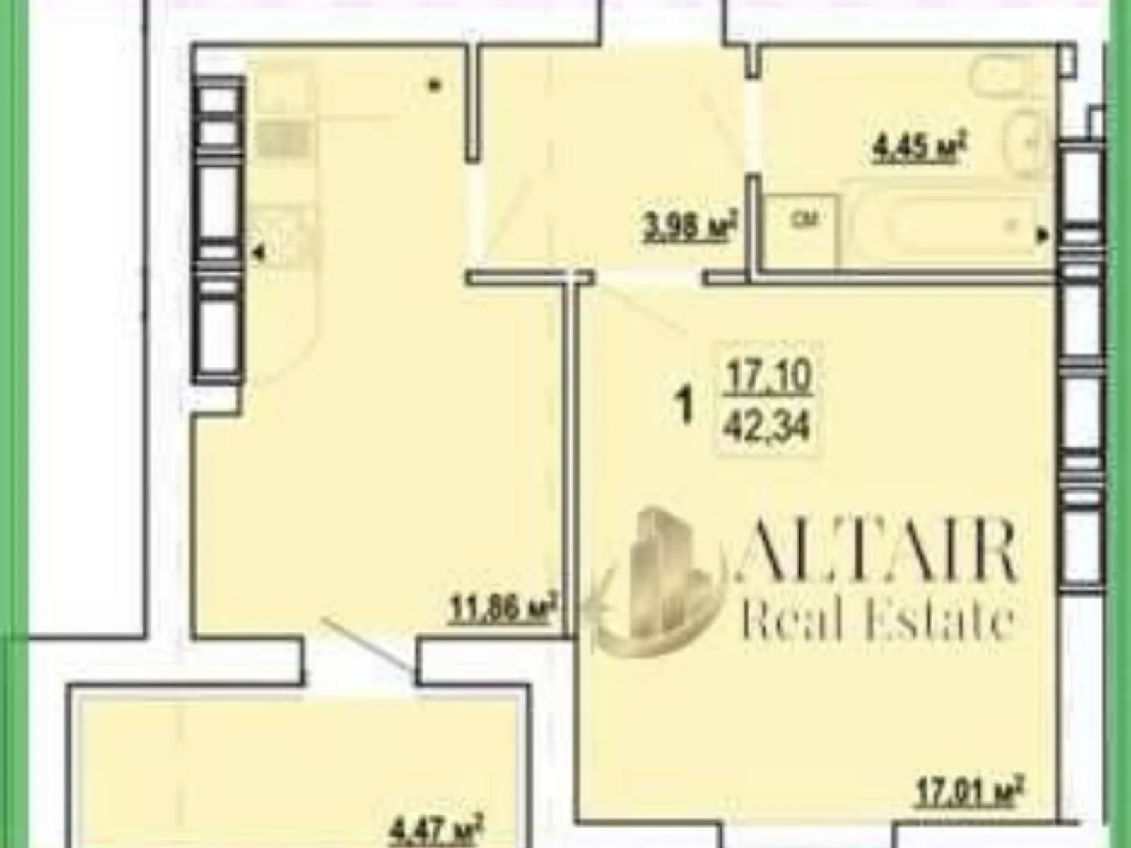 Продается 1-комнатная квартира 42.5 кв. м в Харькове, вул. Борткевича - фото 1