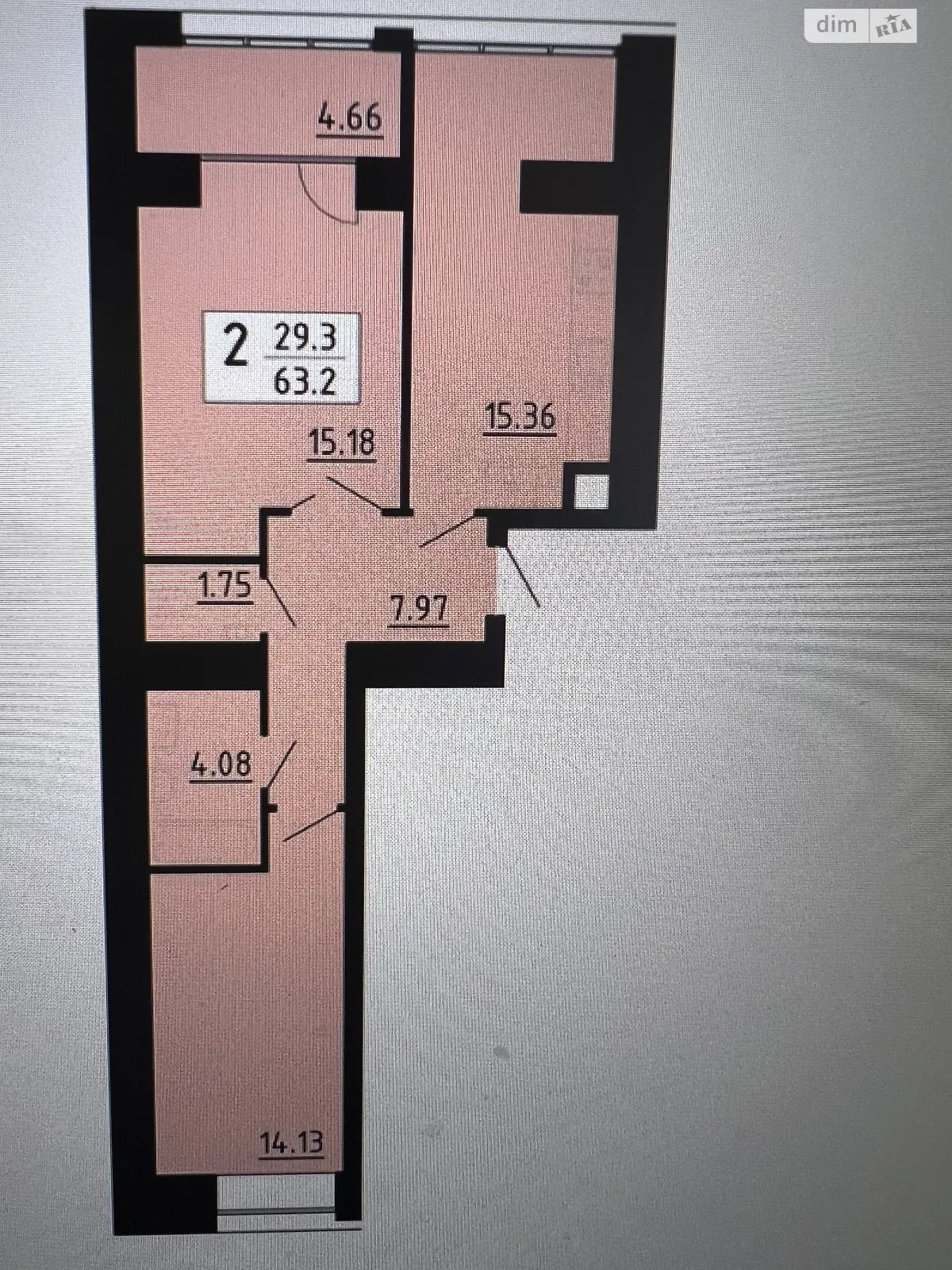 2-кімнатна квартира 63.2 кв. м у Тернополі - фото 2