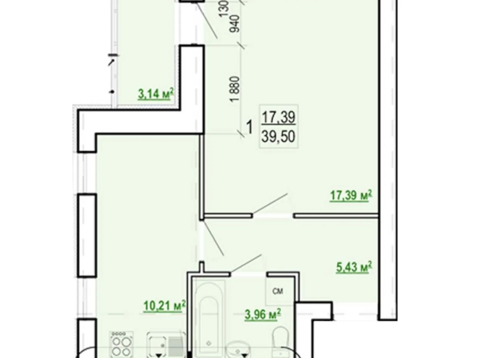 Продається 1-кімнатна квартира 40 кв. м у Харкові, вул. Борткевича, 13 - фото 1
