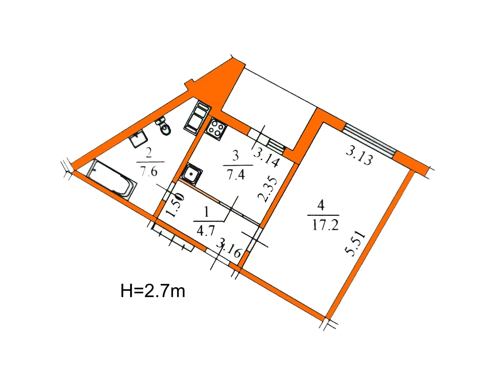 Продается 1-комнатная квартира 39 кв. м в Киеве - фото 2