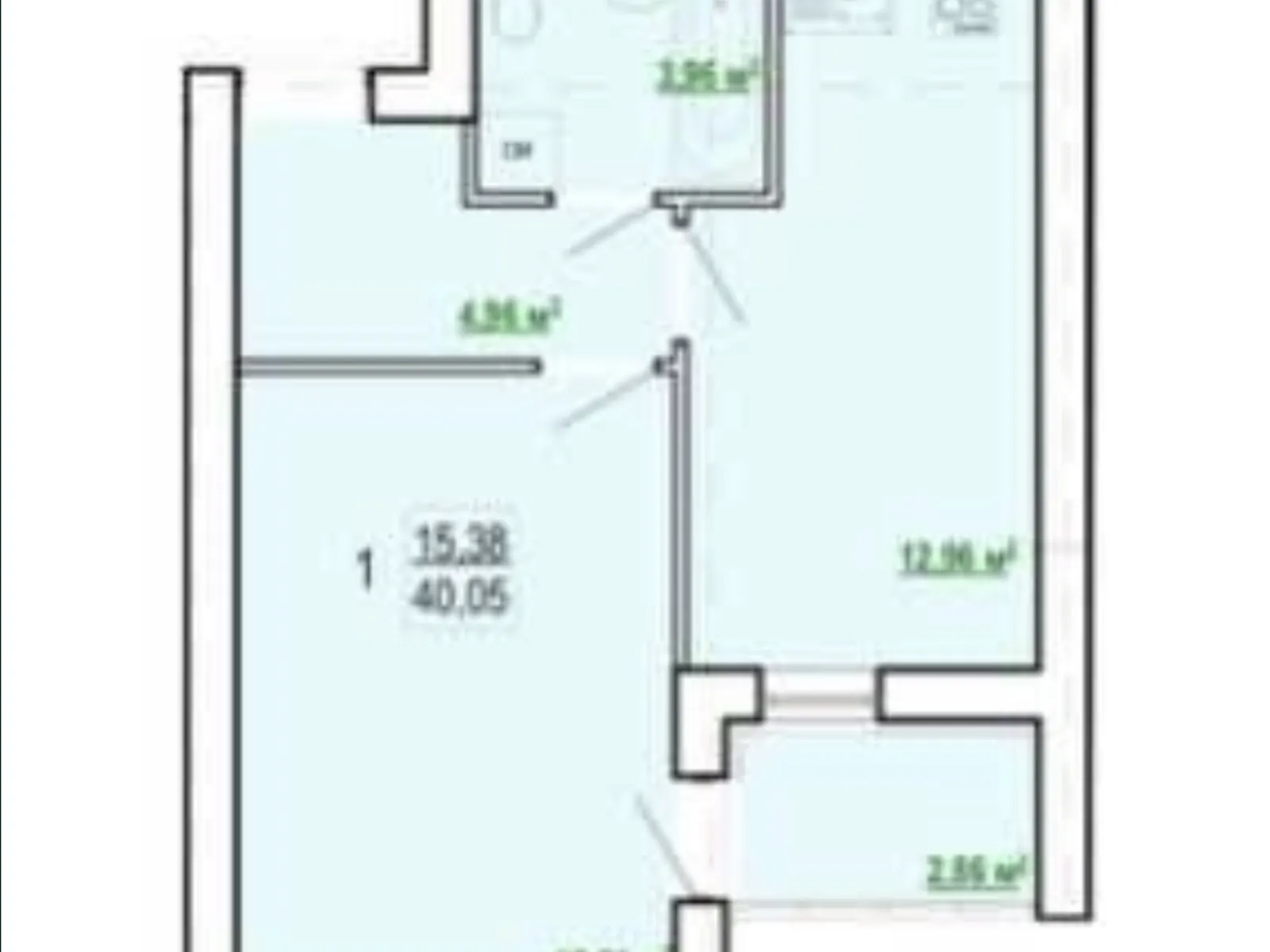 Продається 1-кімнатна квартира 40.05 кв. м у Харкові, вул. Борткевича, 15 - фото 1