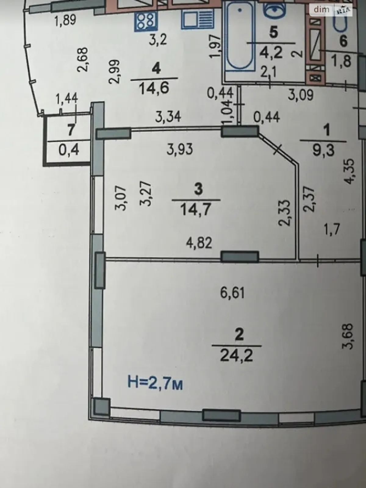 Продается 2-комнатная квартира 69.2 кв. м в Хмельницком - фото 4