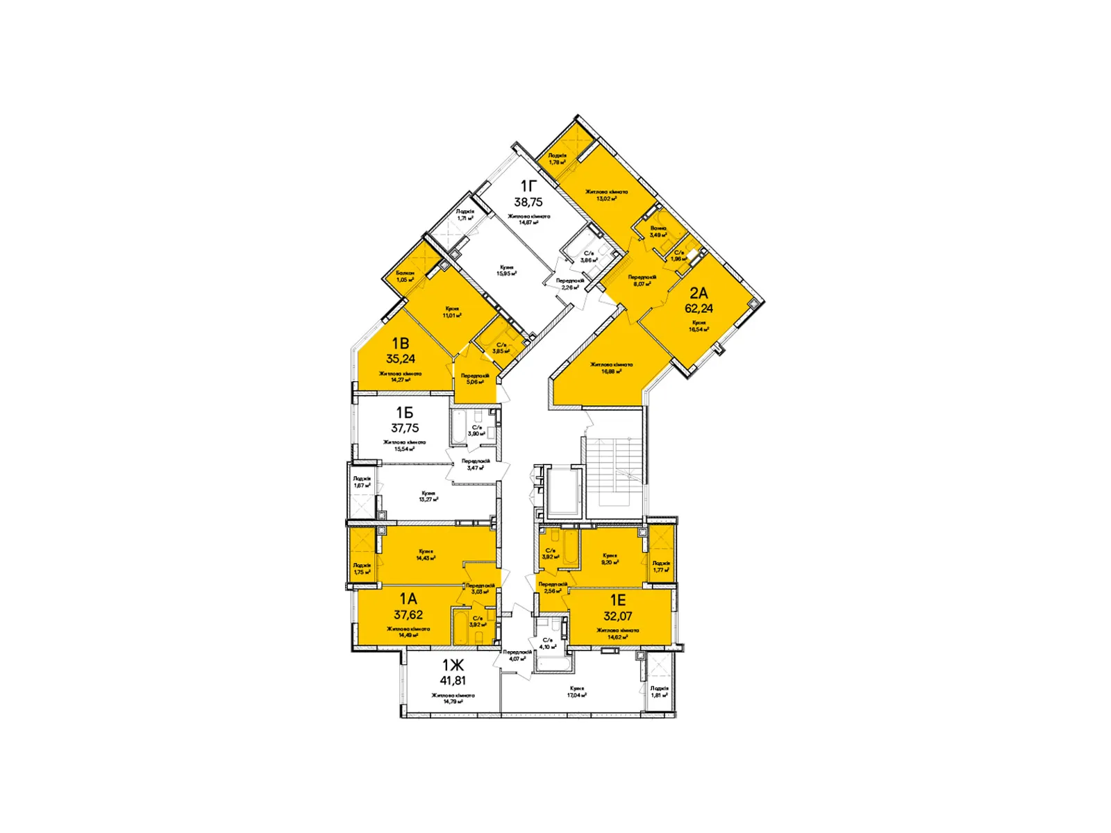 Продается 1-комнатная квартира 37.85 кв. м в Ирпене, ул. Ольги Кобылянской(Достоевского), 1В/2 - фото 1