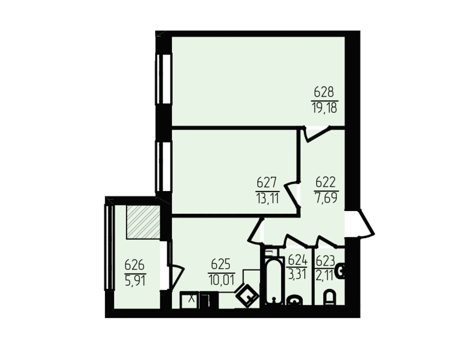 Продается 2-комнатная квартира 61.32 кв. м в Хмельницком, ул. Озерная, 20/4Б - фото 1