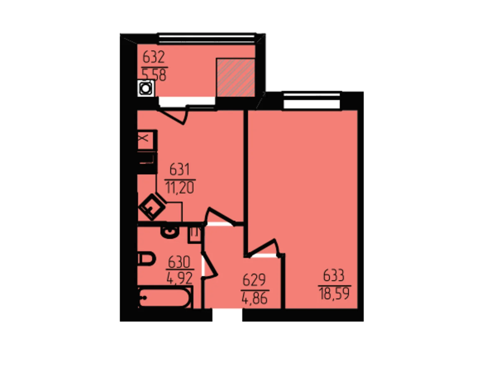 Продается 1-комнатная квартира 45.15 кв. м в Хмельницком, ул. Озерная, 20/4Б - фото 1