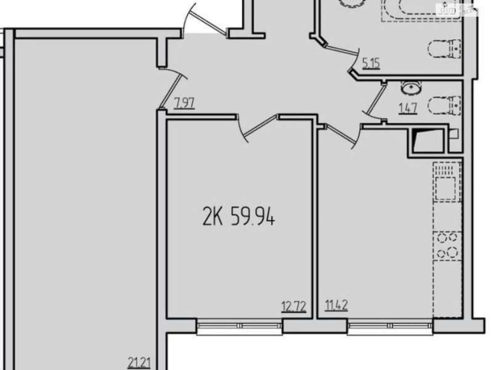 Продается 2-комнатная квартира 59.6 кв. м в Лиманке, ул. Жемчужная - фото 1