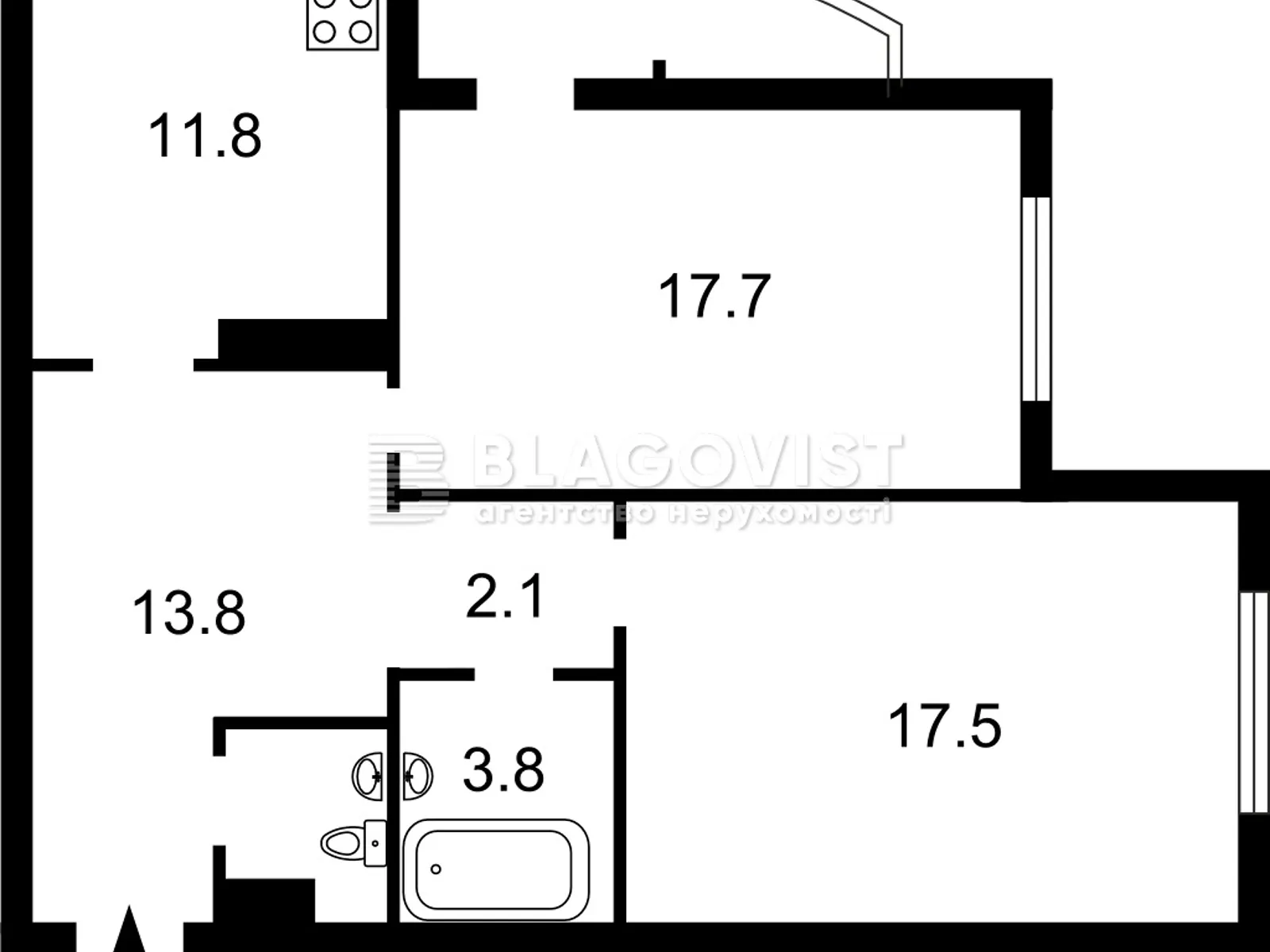 Продается 2-комнатная квартира 72.5 кв. м в Киеве, просп. Петра Григоренко, 28А - фото 1