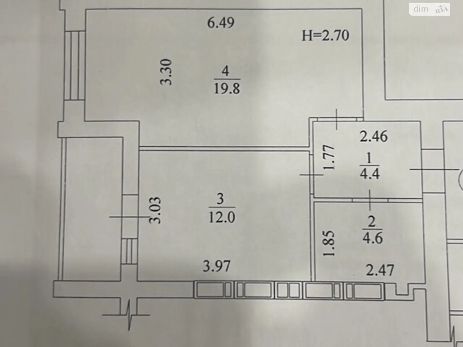 Продается 1-комнатная квартира 42.9 кв. м в Харькове, цена: 24000 $ - фото 1