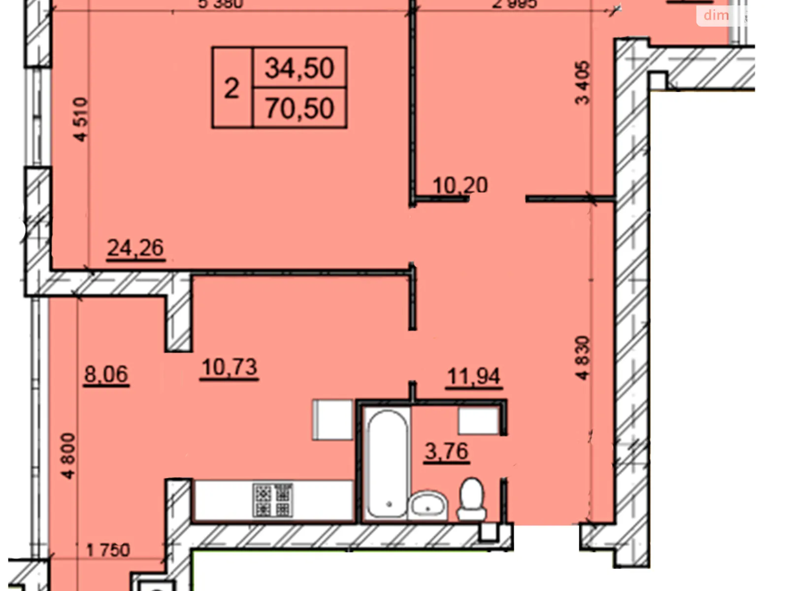 Продается 2-комнатная квартира 71 кв. м в Хмельницком, цена: 1775000 грн - фото 1