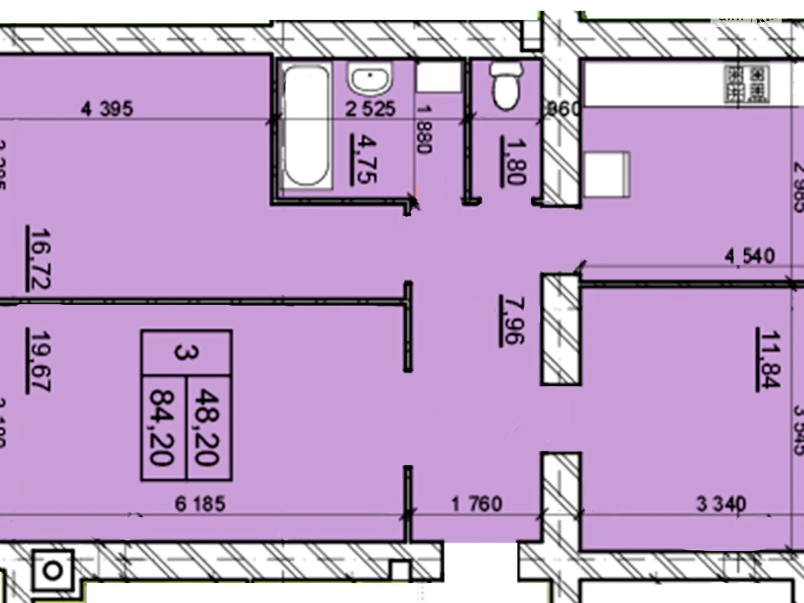 Продается 3-комнатная квартира 84.7 кв. м в Хмельницком, цена: 2105000 грн - фото 1