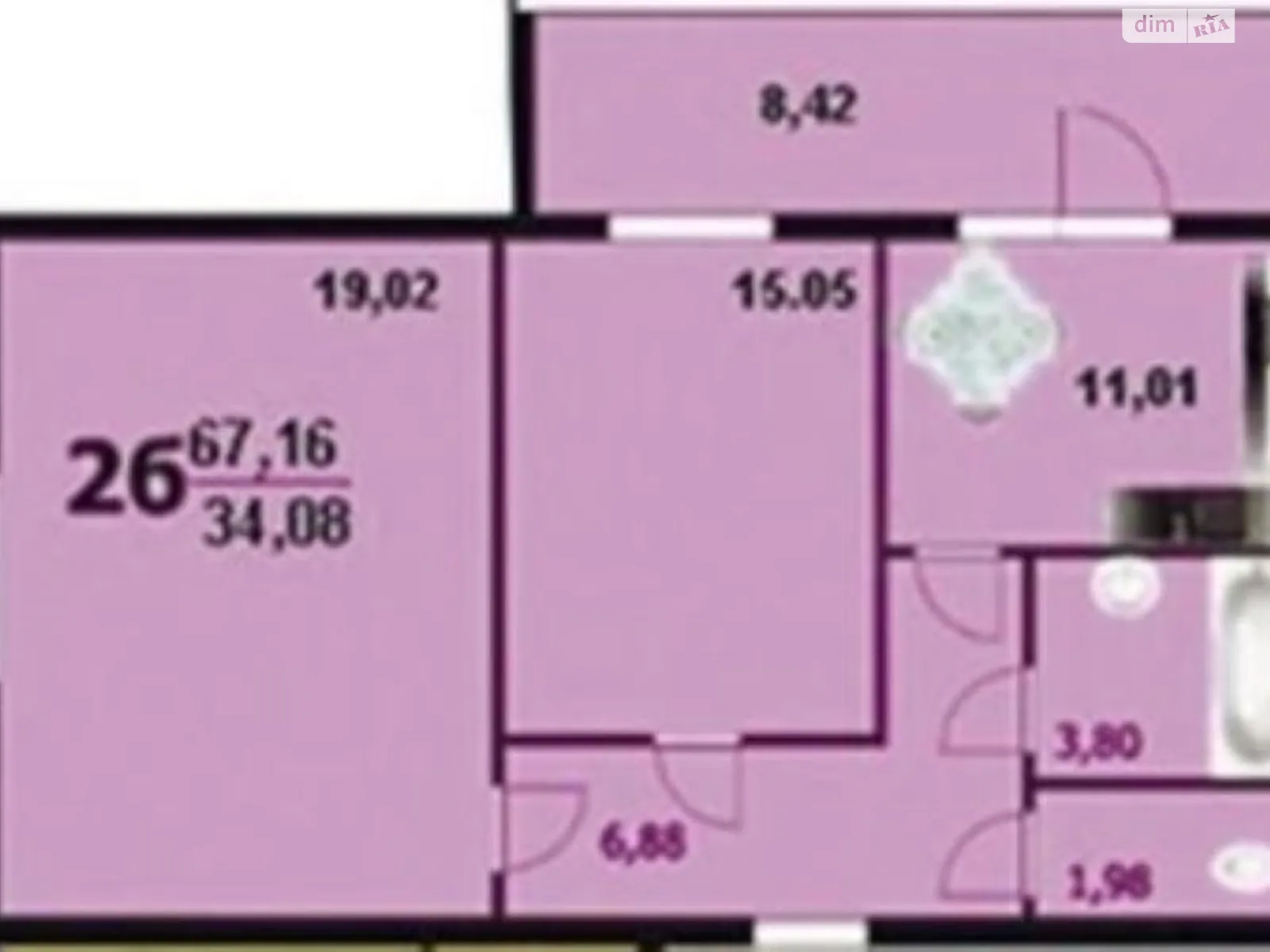 Продается 2-комнатная квартира 67.1 кв. м в Хмельницком, цена: 44500 $ - фото 1