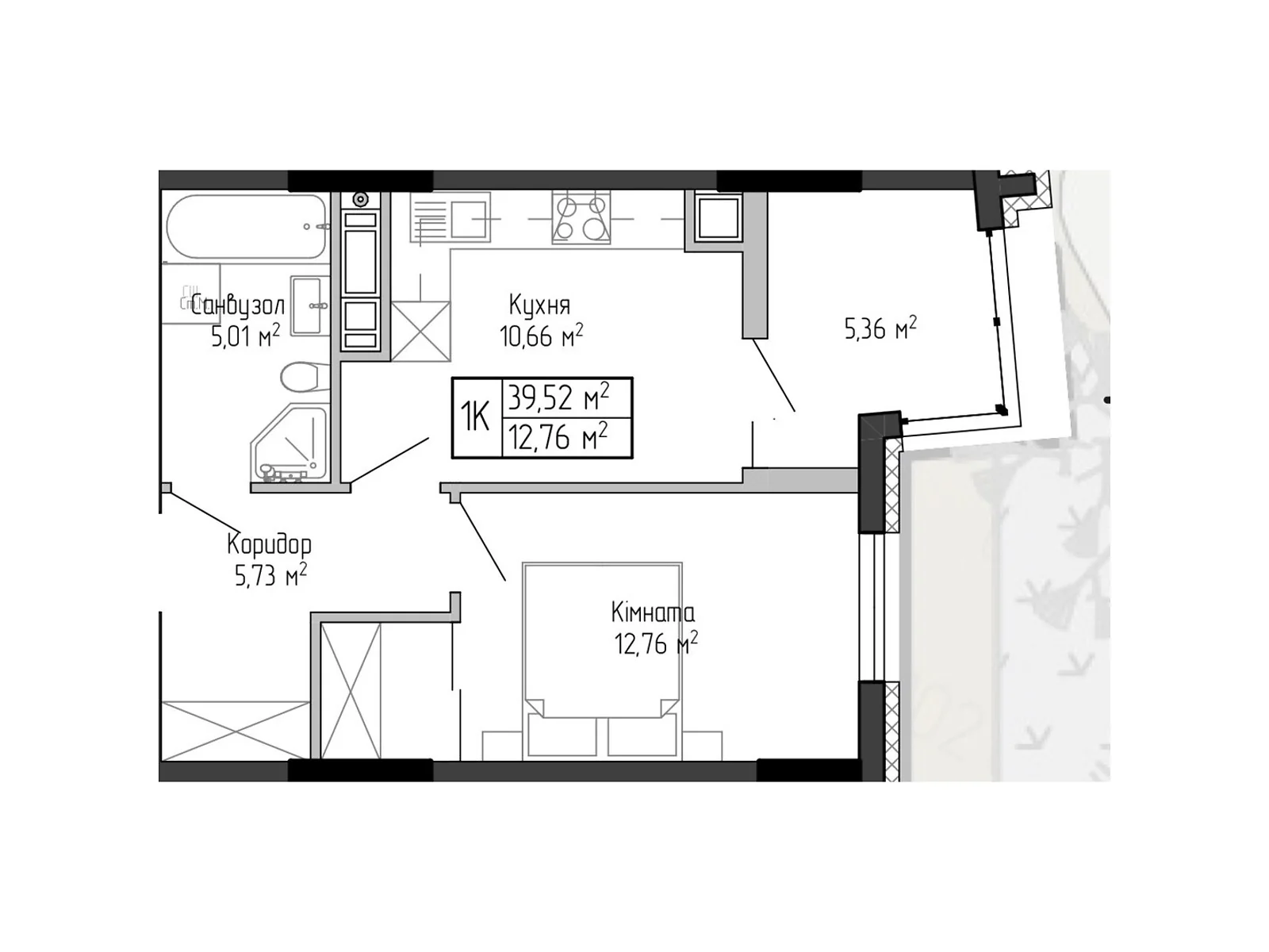 1-комнатная квартира 39.52 кв. м в Тернополе, цена: 24225 $ - фото 1