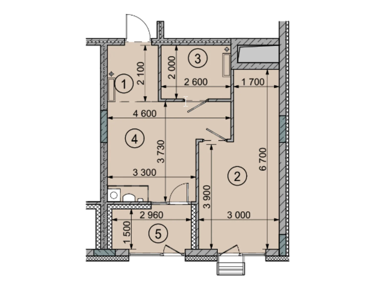 Продается 1-комнатная квартира 45 кв. м в Софиевской Борщаговке, цена: 34615 $ - фото 1