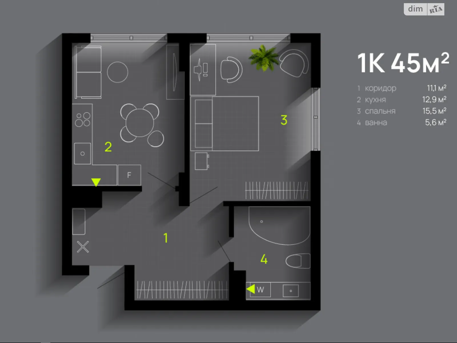 Продается 1-комнатная квартира 45 кв. м в Ивано-Франковске, ул. Романа Вирастюка - фото 1