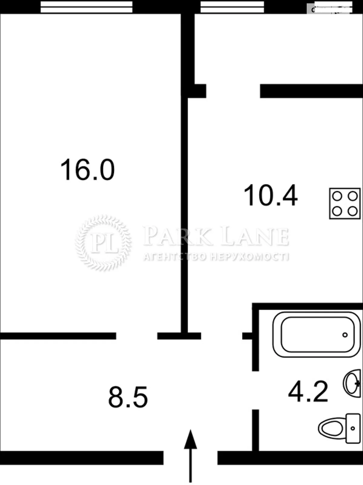 Продається 1-кімнатна квартира 41.1 кв. м у  - фото 3