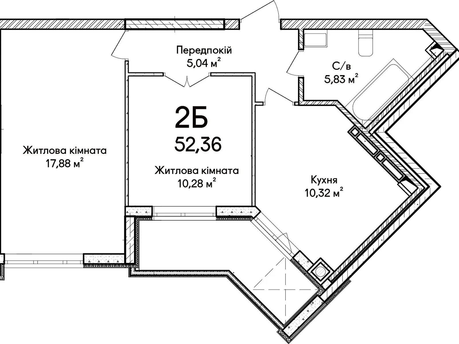 Продается 2-комнатная квартира 52.36 кв. м в Ирпене - фото 3