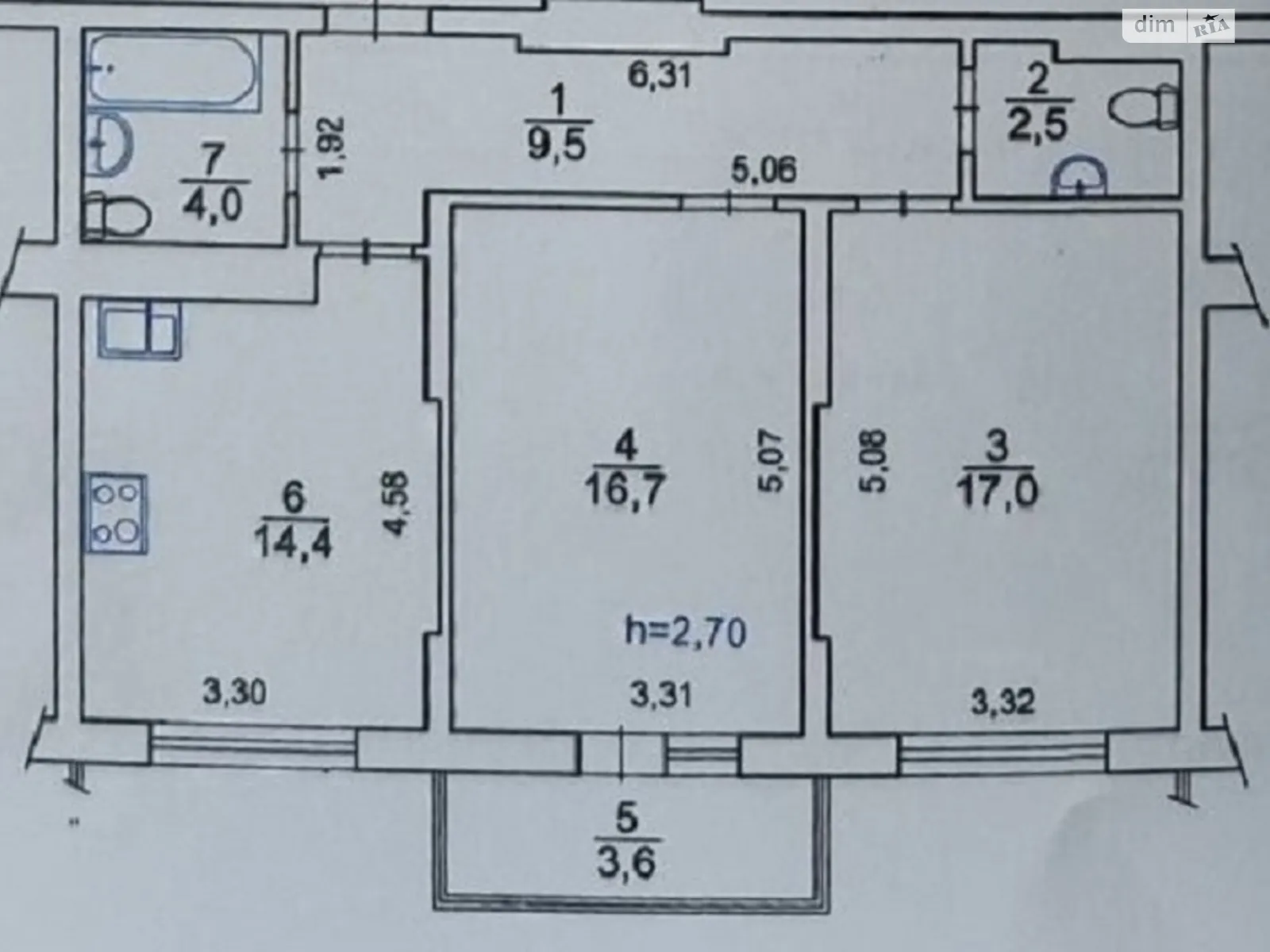 Продается 2-комнатная квартира 67.7 кв. м в Киеве - фото 3