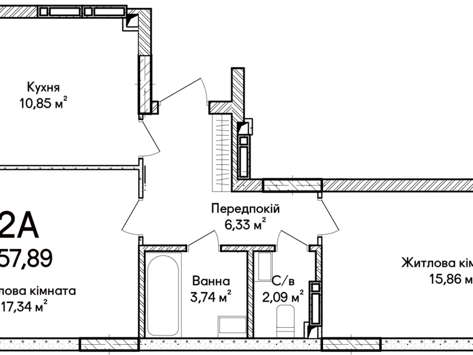 Продается 2-комнатная квартира 57.89 кв. м в Ирпене - фото 2