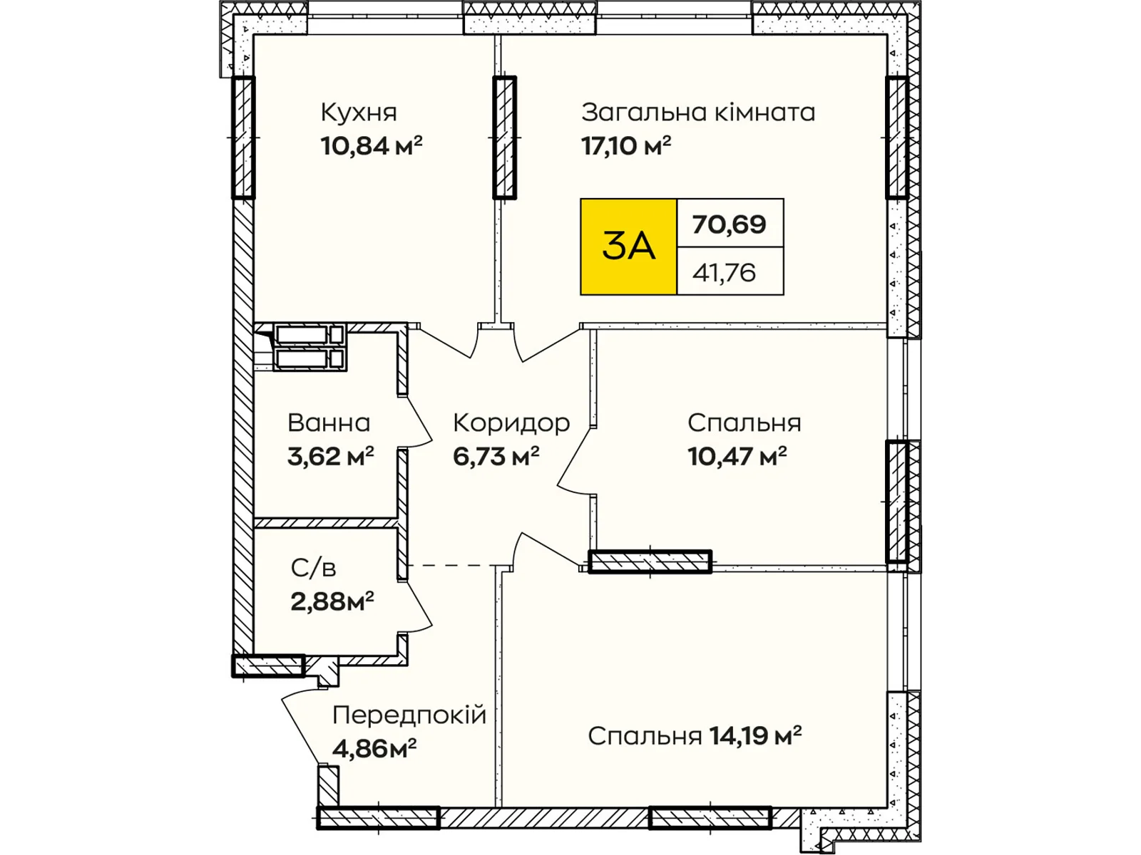 Продается 3-комнатная квартира 70 кв. м в Киеве - фото 1