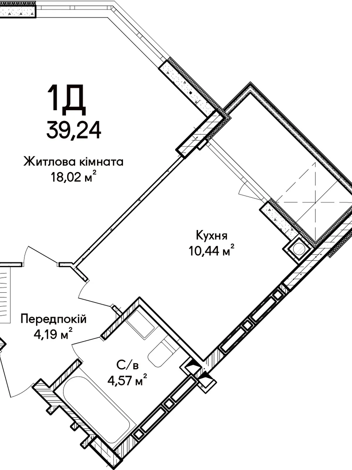 Продается 1-комнатная квартира 39.24 кв. м в Ирпене - фото 3