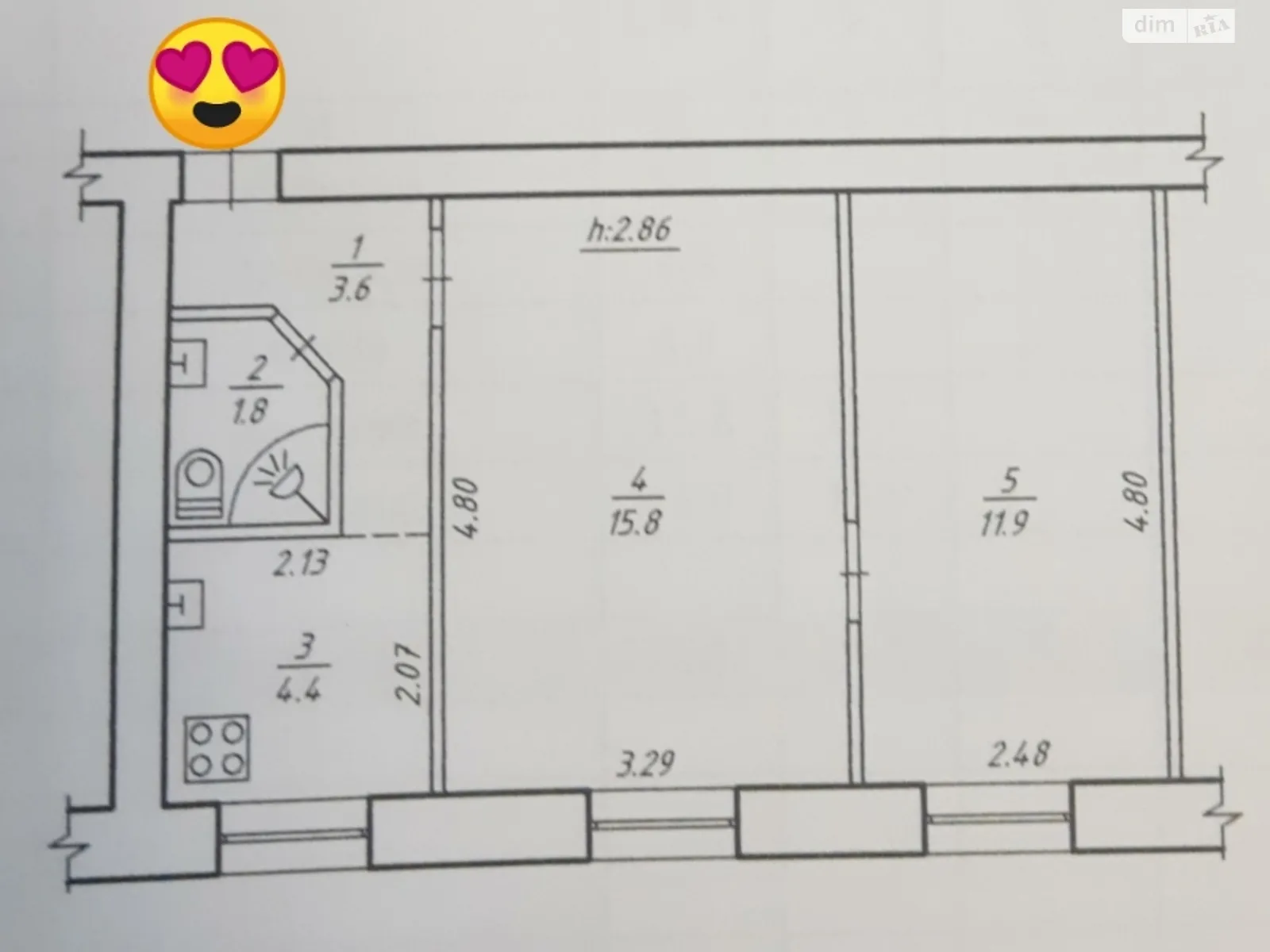 Продається 2-кімнатна квартира 37.5 кв. м у Сумах, вул. Привокзальна - фото 1