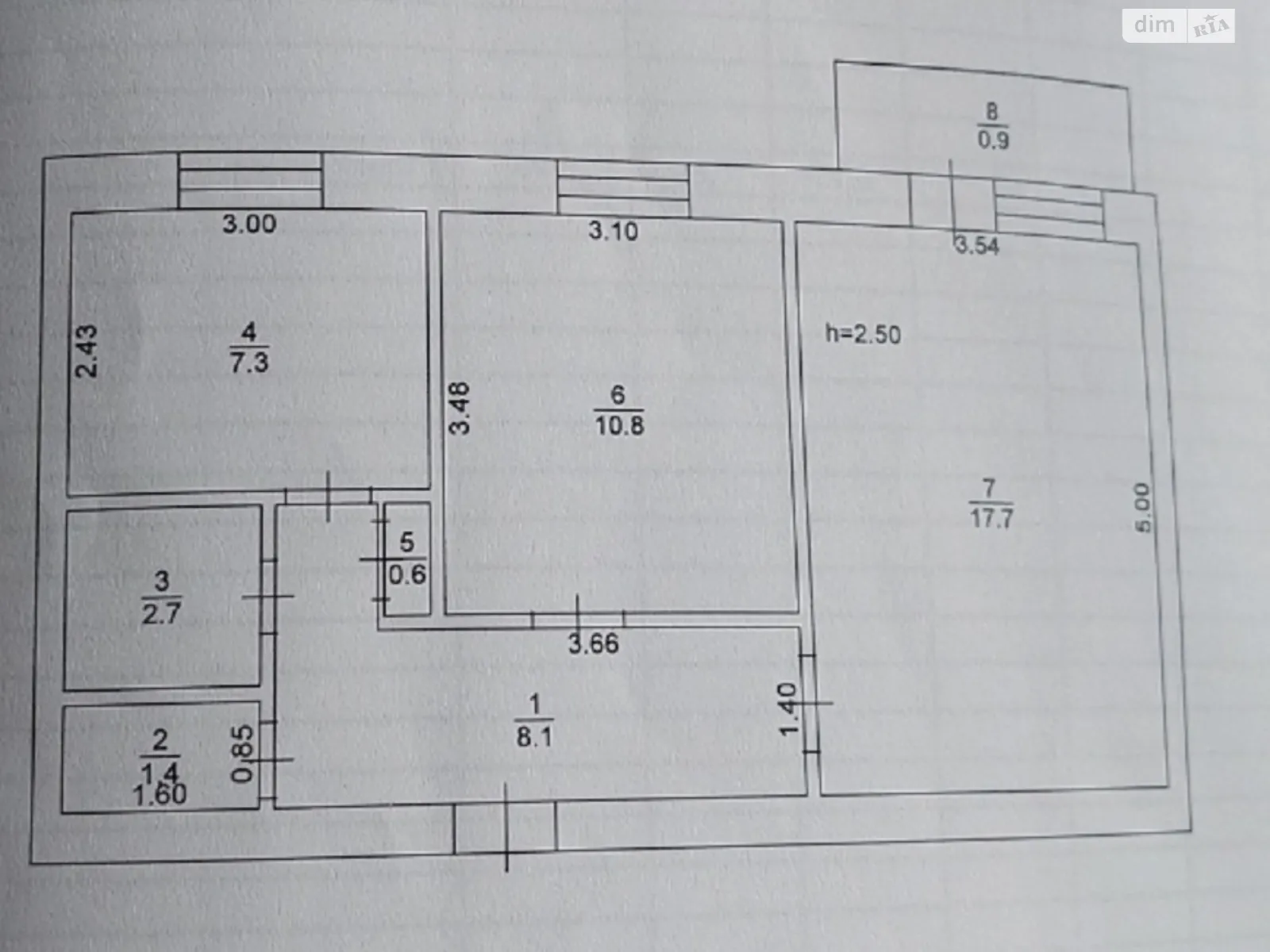 Продається 2-кімнатна квартира 50 кв. м у Власівці, цена: 13000 $ - фото 1