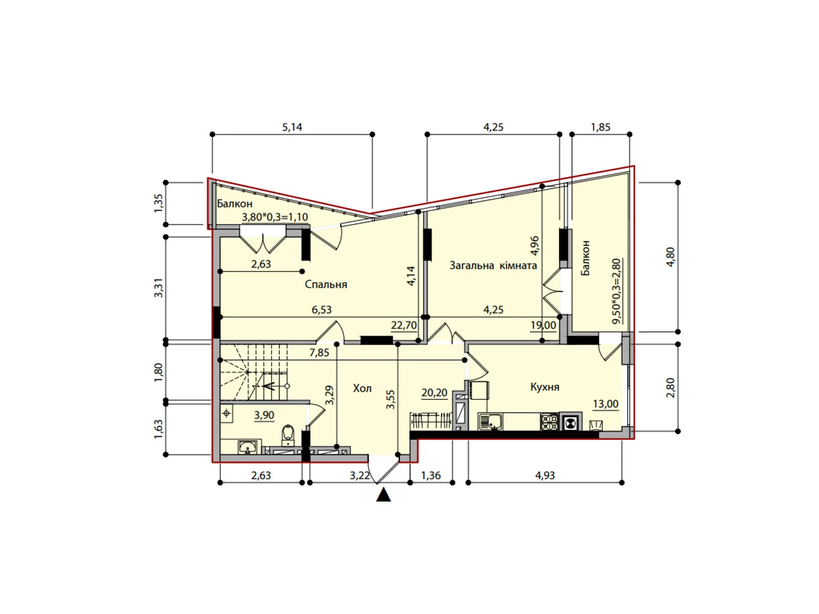 Продается 4-комнатная квартира 177.4 кв. м в Черновцах, ул. Русская, 238 - фото 1