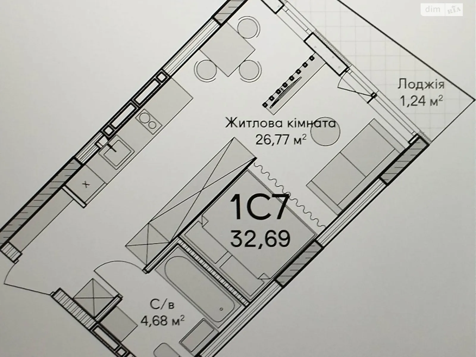 Продається 1-кімнатна квартира 33.6 кв. м у Ірпені, вул. Кобилянської Ольги, 12 - фото 1