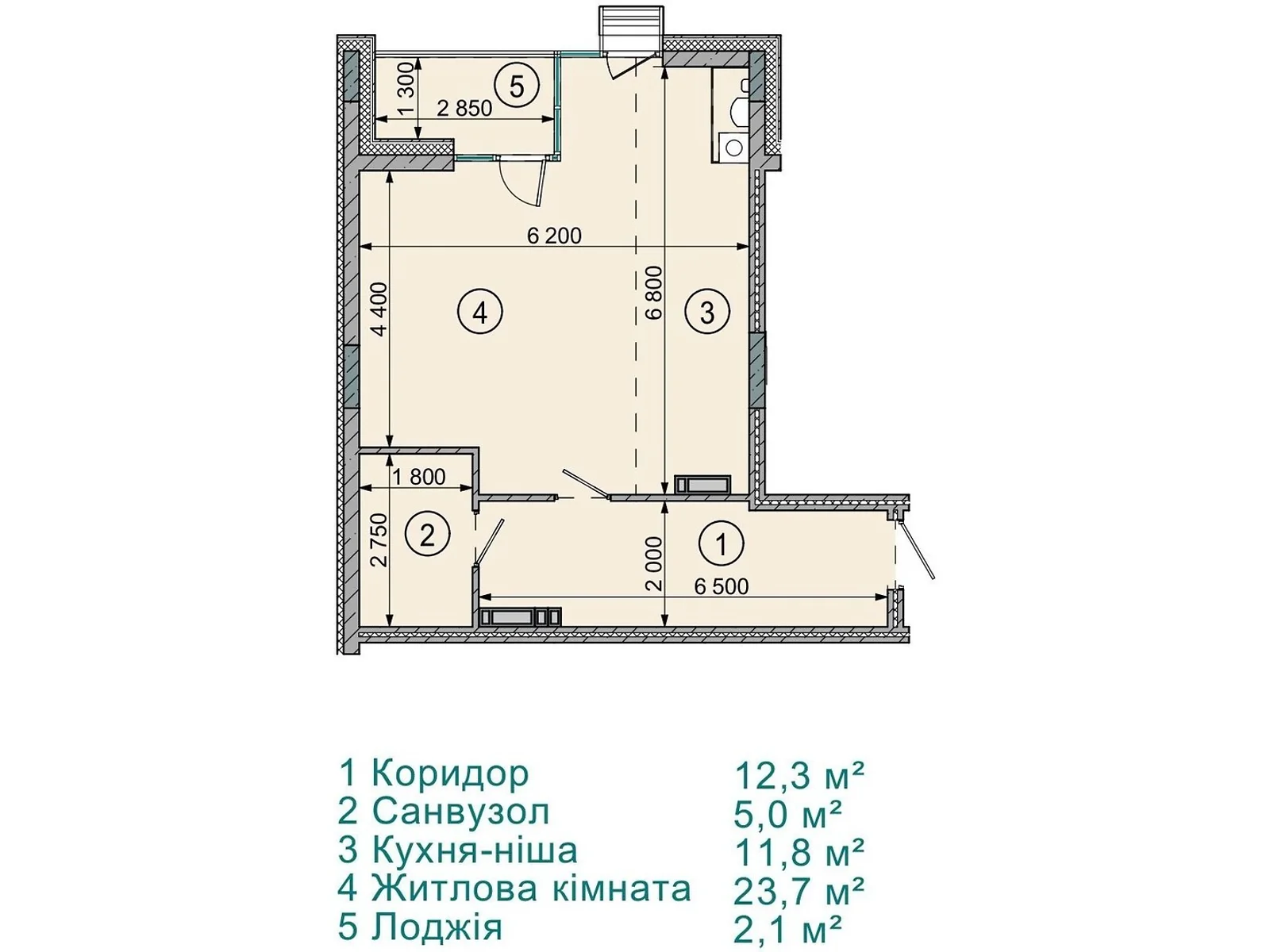 Продается 1-комнатная квартира 54.8 кв. м в Софиевской Борщаговке, ул. Соборная, 77А - фото 1