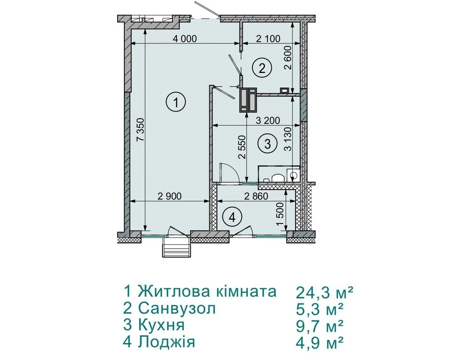 Продается 1-комнатная квартира 44.4 кв. м в Софиевской Борщаговке, ул. Соборная, 77А - фото 1