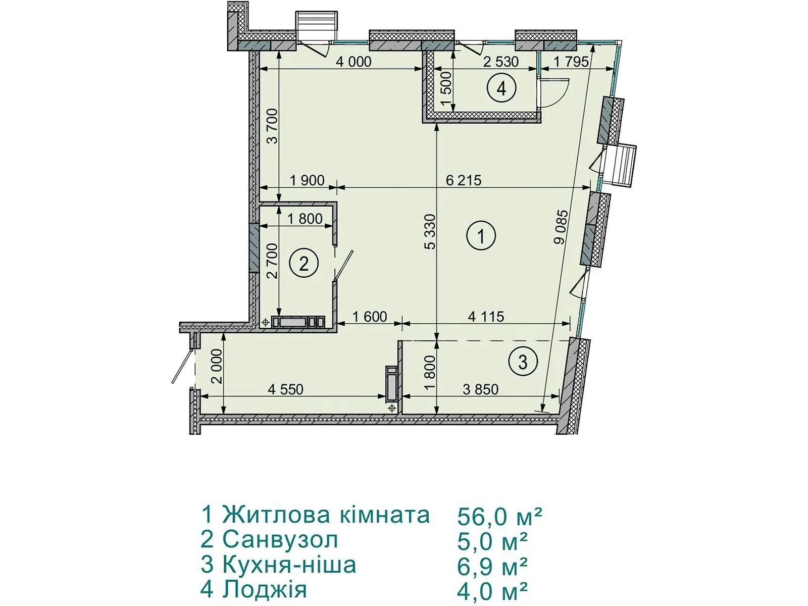 Продается 1-комнатная квартира 72.2 кв. м в Софиевской Борщаговке, ул. Соборная, 77А - фото 1
