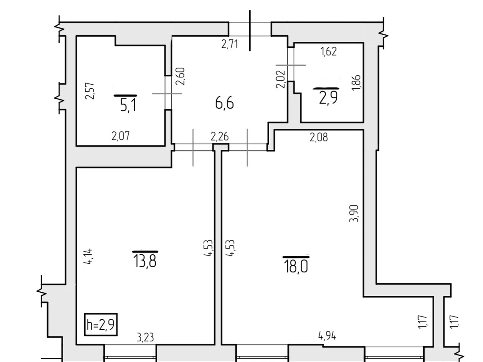 Продается 1-комнатная квартира 46.4 кв. м в Ужгороде - фото 1