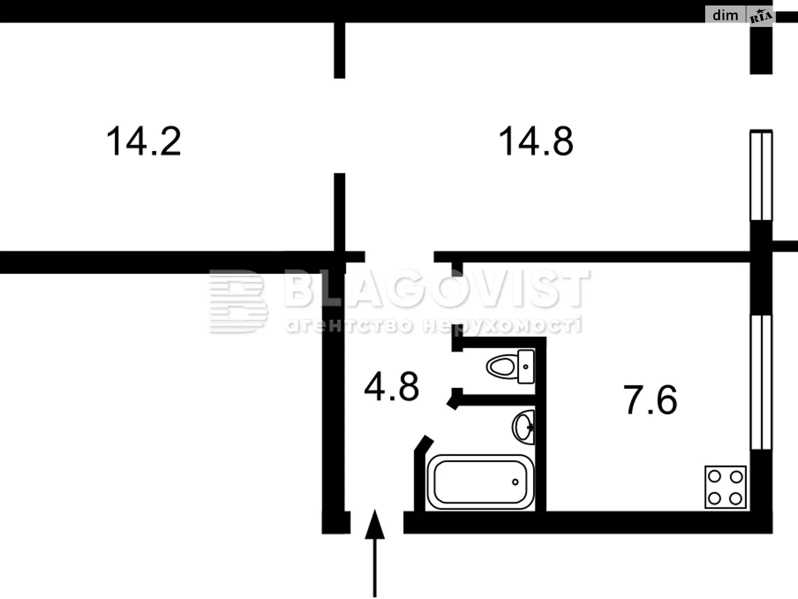 Продается 2-комнатная квартира 45.1 кв. м в Киеве, ул. Пражская, 20 - фото 1