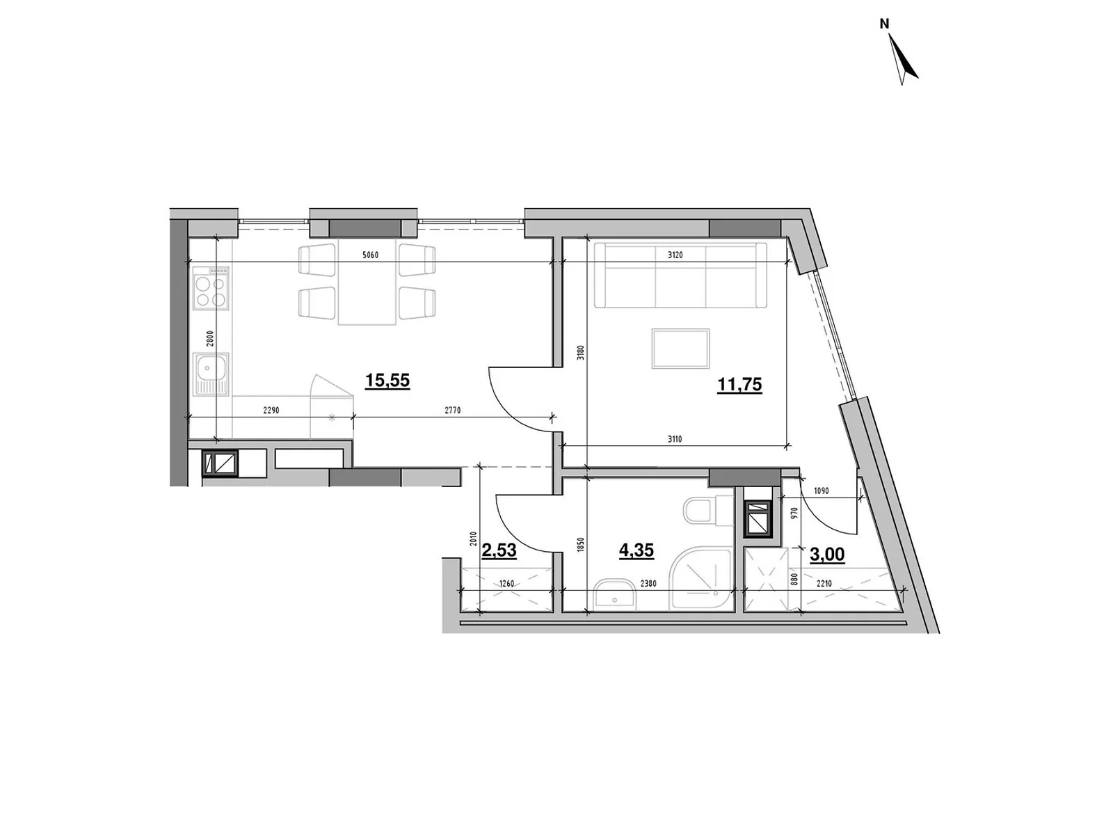 Продается 1-комнатная квартира 38.3 кв. м в Львове, ул. Погулянка, 8 - фото 1