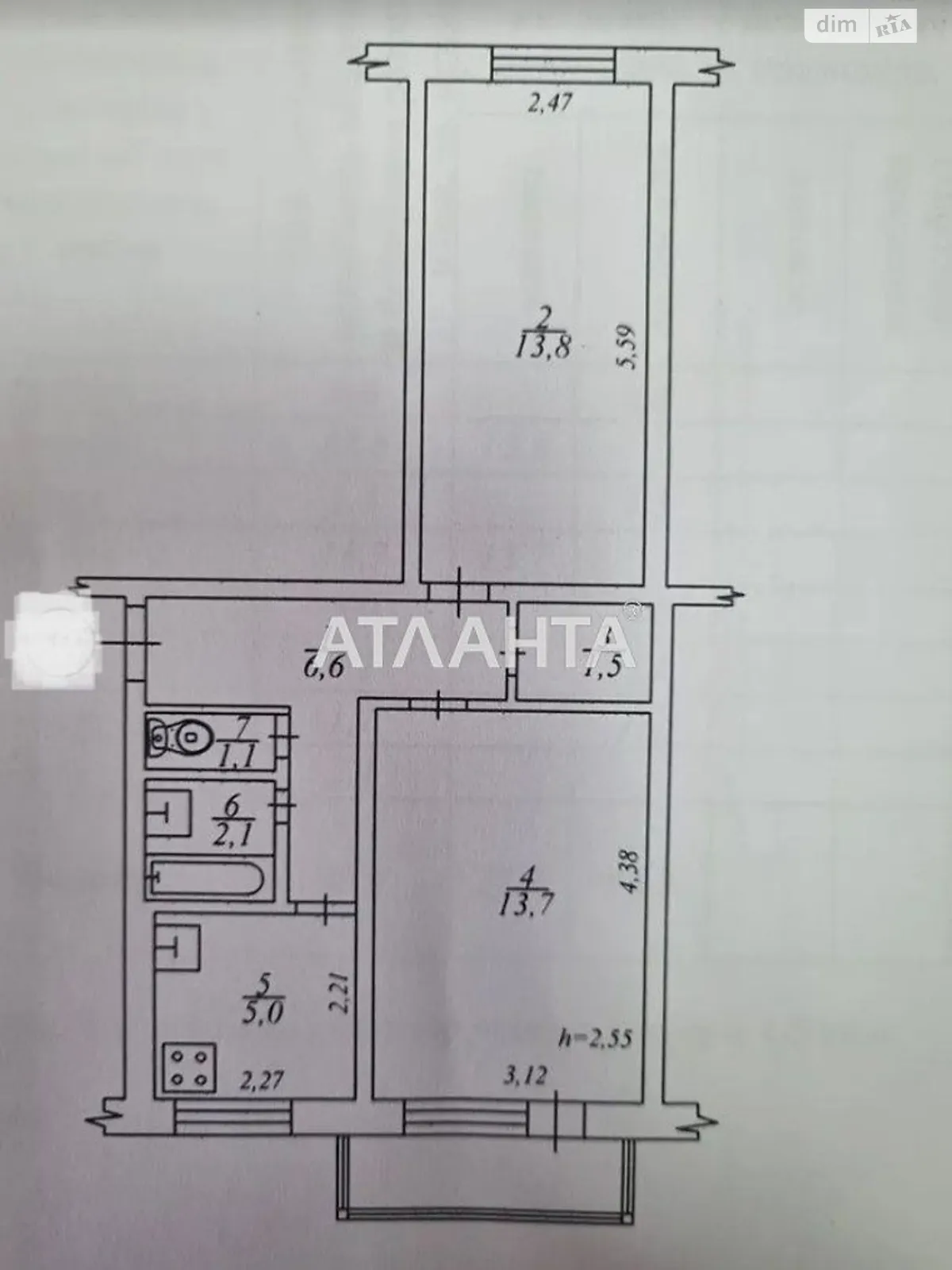 Продається 2-кімнатна квартира 44.6 кв. м у Вінниці, просп. Космонавтів - фото 1