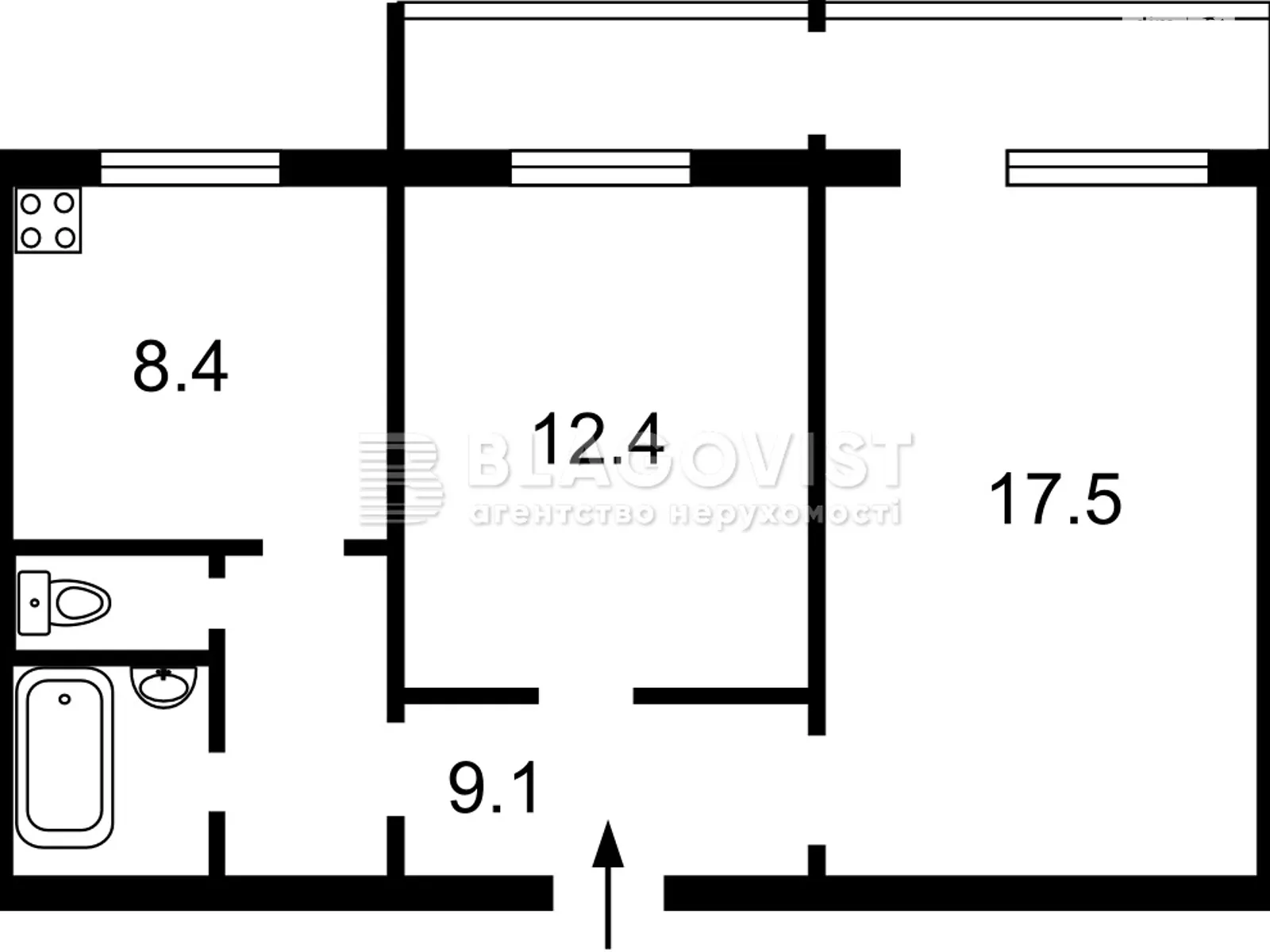 Продается 2-комнатная квартира 55.7 кв. м в Киеве, ул. Ирпенская, 2 - фото 1