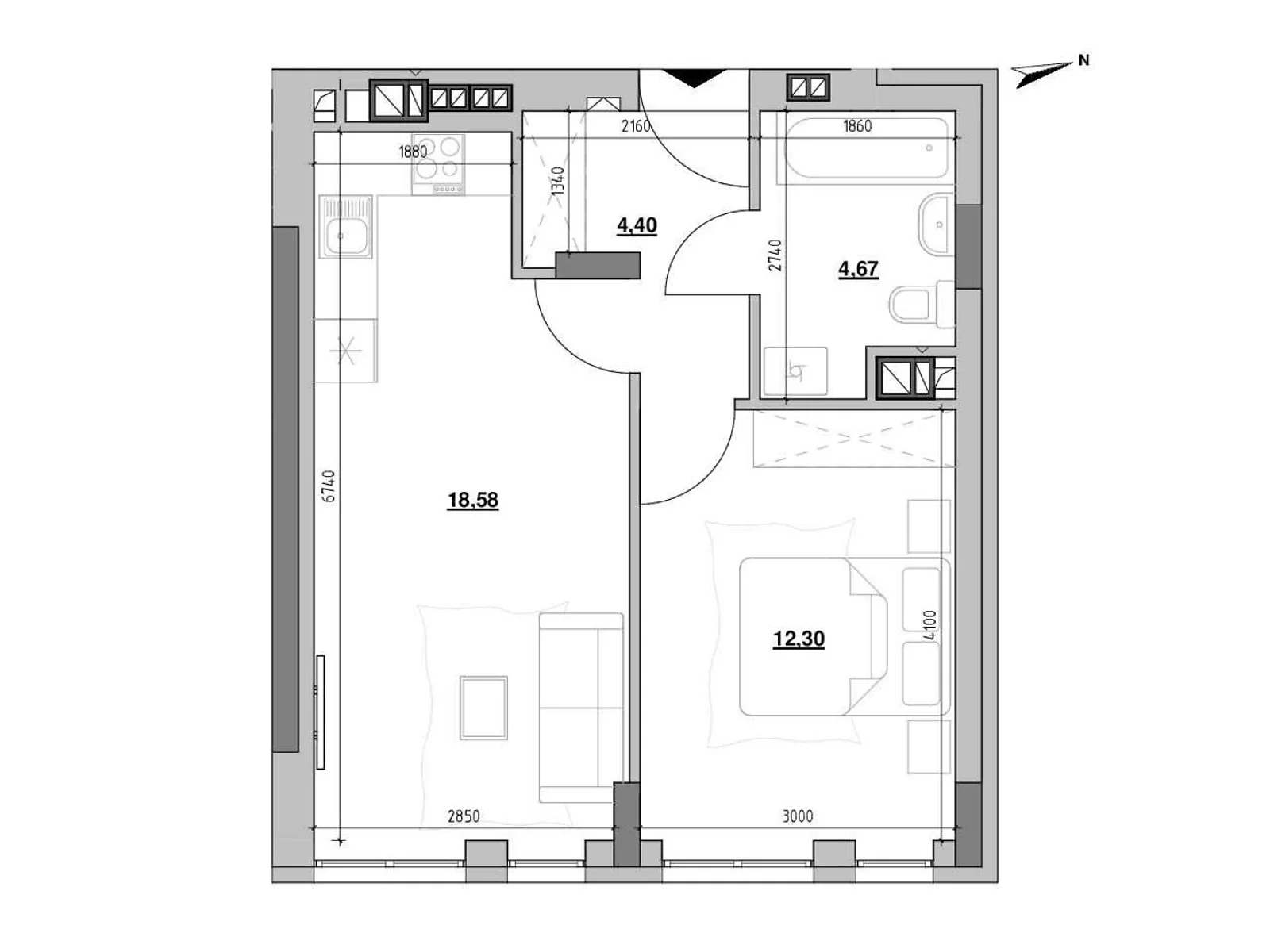 Продается 1-комнатная квартира 39.95 кв. м в Львове, ул. Шевченко Тараса, 17 - фото 1