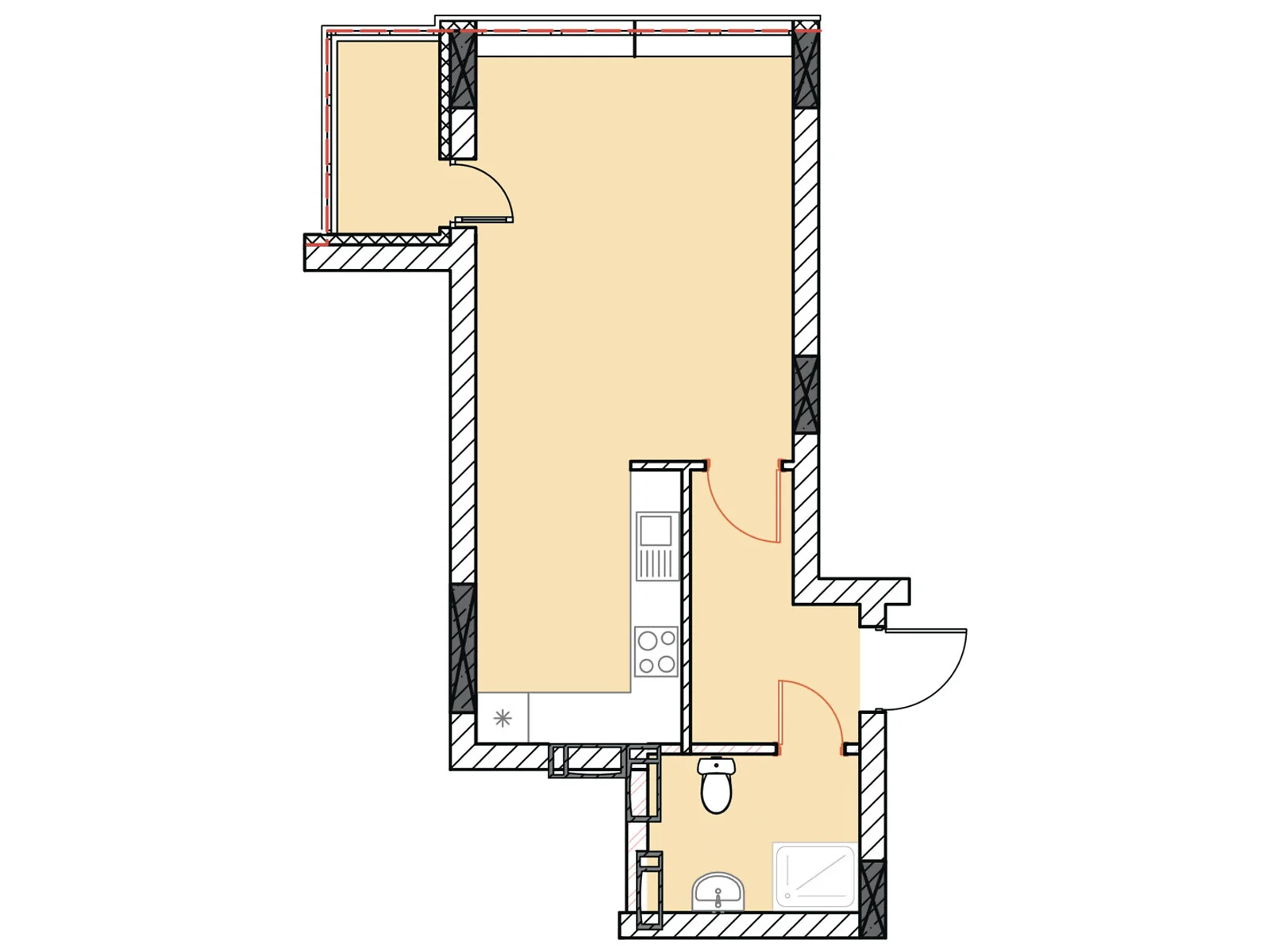 Продается 1-комнатная квартира 37.61 кв. м в Ирпене, цена: 45884 $ - фото 1